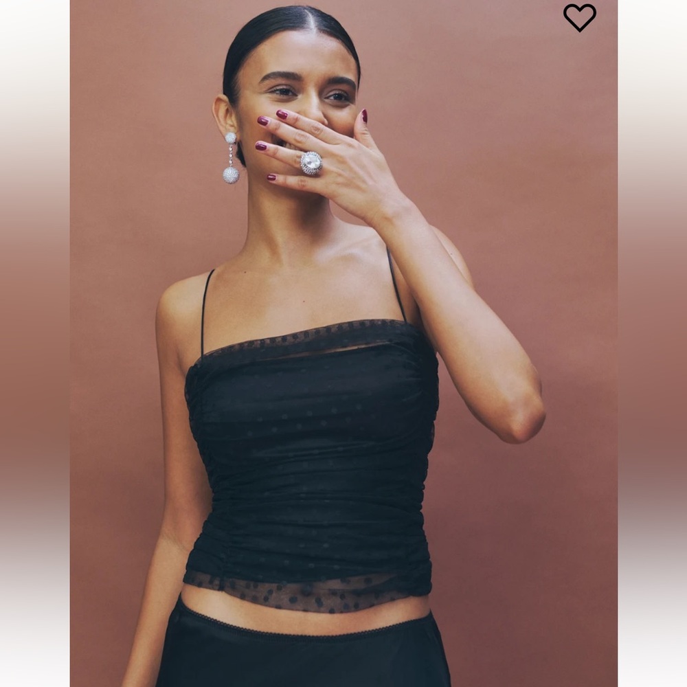 Reformation amber top - black - size 4